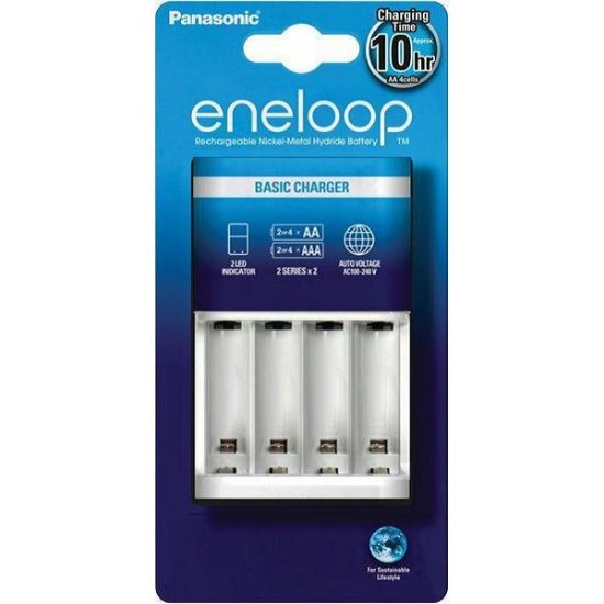 Polnilec baterij PANASONIC Eneloop Basic BQCC51E, 4 mesta za polnjenje, brez baterij
