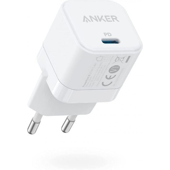 Polnilec ANKER PowerPort III A2149G21, 20W, USB-C, beli