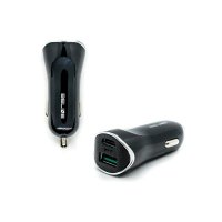 Avto polnilec BELINE, 30W, USB-C + USB-A, črni
