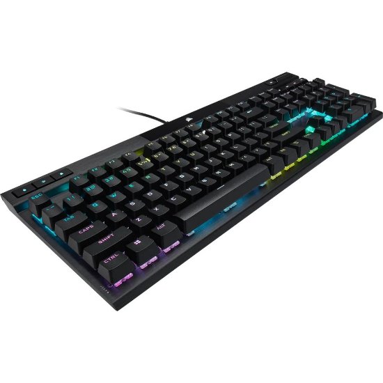 Tipkovnica CORSAIR K70 RGB PRO, optičko-mehanička, Corsair OPX, US Layout, USB, črna
