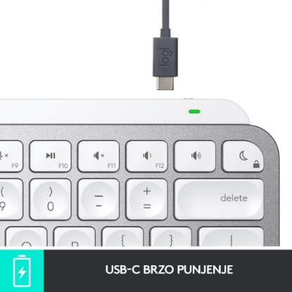 Tipkovnica LOGITECH MX Keys mini za Apple, brezžična, BT, srebrna