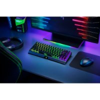 Tipkovnica RAZER BlackWidow V3 Mini HyperSpeed Phantom Edition, brezžična, mehanska, Yellow, RGB, US Layout, črna, USB-C