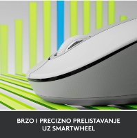 Miška Logitech M650L, brezžična, optični, 4000dpi, USB, BT, bela