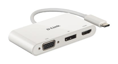 Priklopna postaja D-LINK DUB-V310, USB-C na 1x DP, 1x VGA, 1x HDMI, za  prenosni računalnik