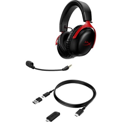 Slušalke HyperX Cloud III S Wireless, DTS, brezžične, črno-rdeče