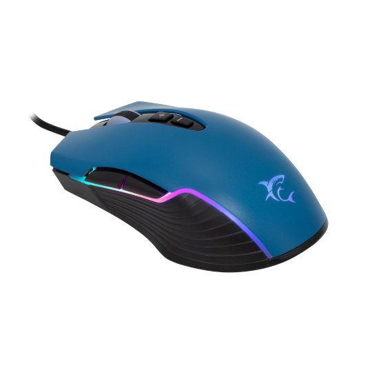 Miška WHITE SHARK Azarah, 6400dpi, optična, žična, modra