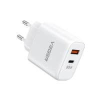 Polnilec VEGER CPD65E, 65W, USB-A, USB-C, QC3.0, bijeli