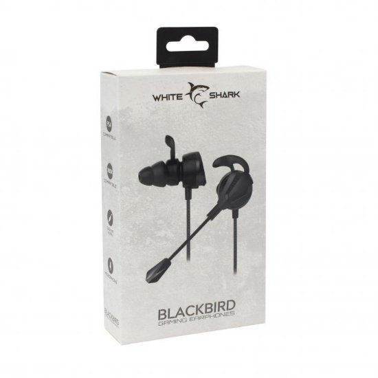 slušalke WHITE SHARK GE-537 Blackbird, in-ear, črne