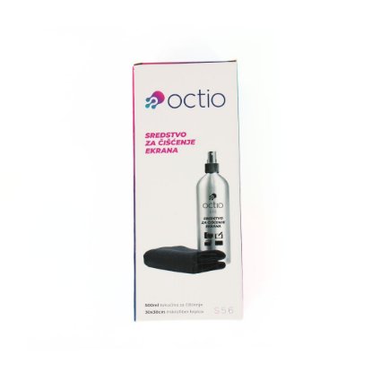 Čistilno sredstvo OCTIO S56, za zaslone, krpica, sprej, 500 ml