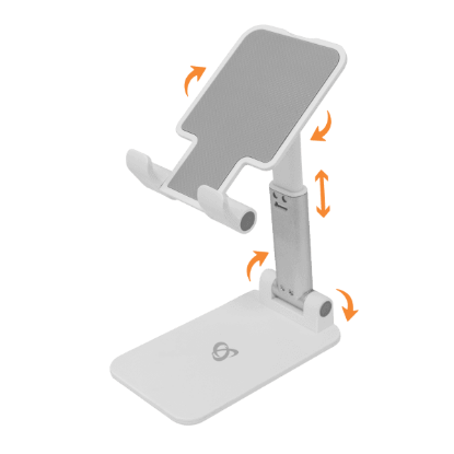 Stojalo za pametni telefon SBOX PS-09, namizni, sklopivi, beli