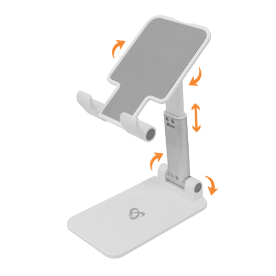 Stojalo za pametni telefon SBOX PS-09, namizni, sklopivi, beli
