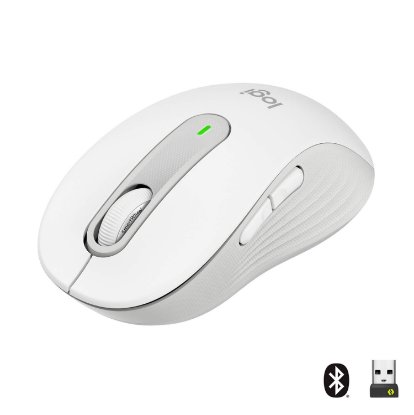 Miška Logitech M650L, brezžična, optični, 4000dpi, USB, BT, bela