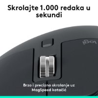Miška LOGITECH MX Master 3S Performance, laserska, brezžična, BT, grafitna
