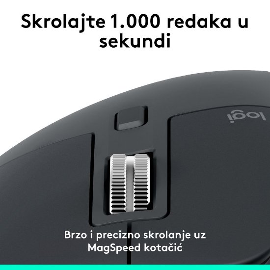 Miška LOGITECH MX Master 3S Performance, laserska, brezžična, BT, grafitna