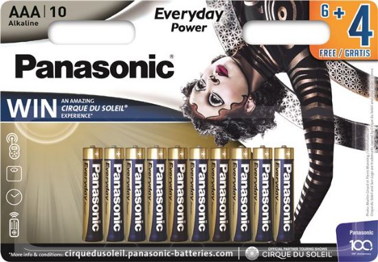 Baterije PANASONIC LR03EPS/10BW, Alkalne, AAA, 6+4