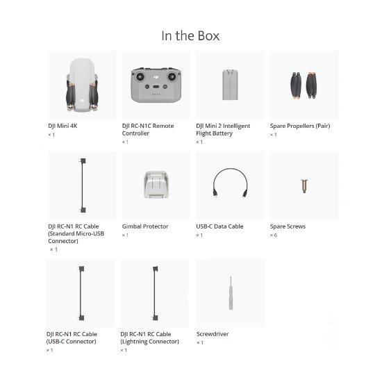 Dron DJI Mini 4K, 4K kamera, 3-axis gimbal, vreme leta do 31min, upravljanje daljinskim upravljačem, sivi