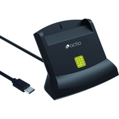 bralnik pametnih i memorijskih kartica OCTIO R303C, uspravni, SD i MicroSD, SIM, USB-C, crni