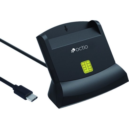 bralnik pametnih i memorijskih kartica OCTIO R303C, uspravni, SD i MicroSD, SIM, USB-C, crni