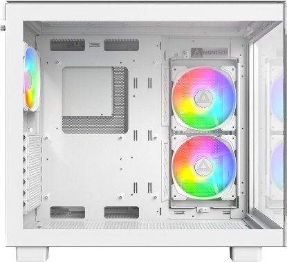Ohišje MONTECH King 65 Pro, s prozornim stranskim panelom, RGB osvetlitvijo, ATX, belo.