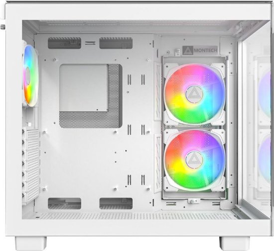 Ohišje MONTECH King 65 Pro, s prozornim stranskim panelom, RGB osvetlitvijo, ATX, belo.