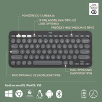 Tipkovnica LOGITECH Pebble Keys 2 K380S, BT, kompaktna, črna