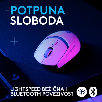 Miška LOGITECH G309 Lightspeed, optična, brezžična, 25600dpi, bela