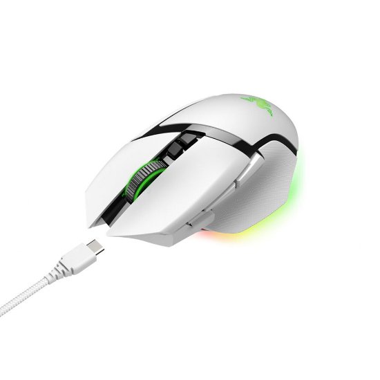 Miška RAZER Basilisk V# Pro, optični, 30000dpi, brezžična, USB, bela
