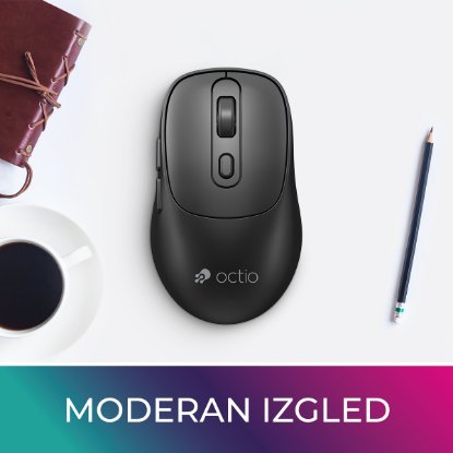 Miška OCTIO Style M320W, optična, brezžična, 1600 dpi, črna