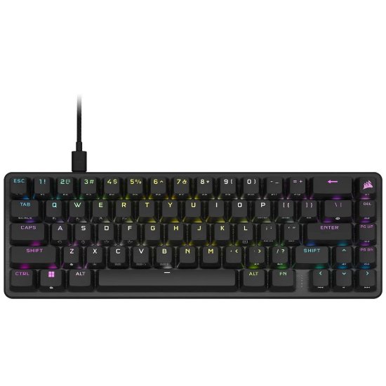 Tipkovnica CORSAIR K65 Pro Mini RGB, optičko-mehanička, Corsair OPX, US Layout, USB, črna