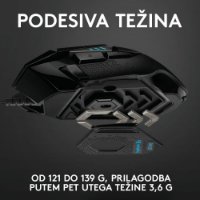 Miška LOGITECH Gaming G502 Hero RGB, optična, 25600dpi, črna, USB