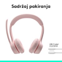 slušalke LOGITECH Zone 300, brezžične, BT, roze