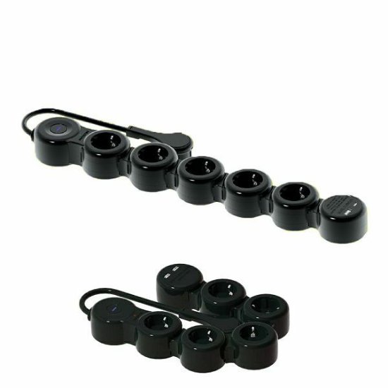 Prenaponska zaščita MAXPOWER HS-DK GS05KUCS, 5 vtičnica + USB-A + USB-C, 1.5m, črna