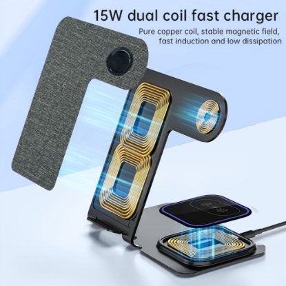 Polnilec  VEGER Y9, 3u1, brezžični, sivi