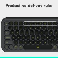 Tipkovnica LOGITECH POP Icon Keys, brezžična, US Layout, BT, sivo-zelena