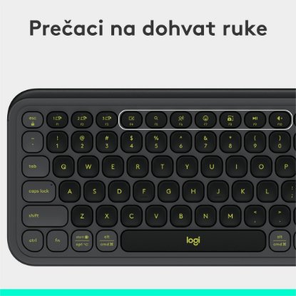 Tipkovnica LOGITECH POP Icon Keys, brezžična, US Layout, BT, sivo-zelena