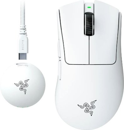 Miška RAZER DeathAdder V4 Pro, optična, 45000dpi, brezžična, USB, bela