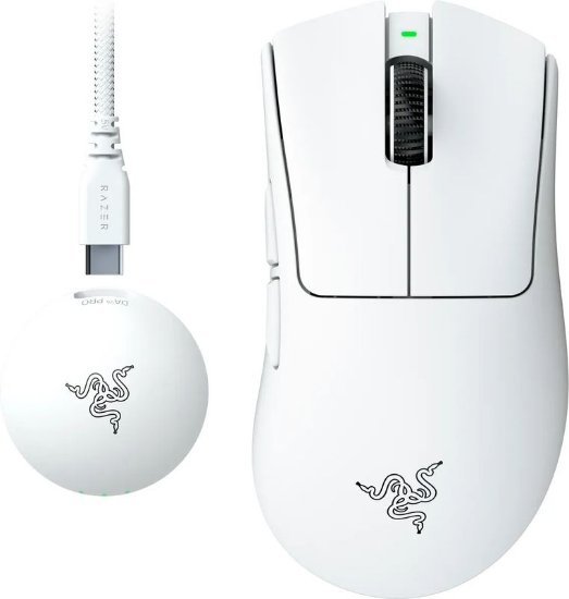 Miška RAZER DeathAdder V4 Pro, optična, 45000dpi, brezžična, USB, bela