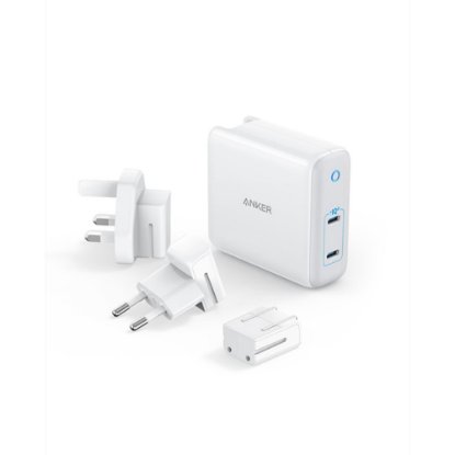 Polnilec ANKER PowerPort III A2629H21, 60W, 2xUSB-C, s adapterom za EU, UK i US, beli