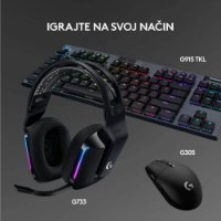 slušalke LOGITECH Gaming G733 Lightspeed, RGB, brezžične, črne