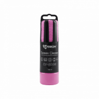 Čistilno sredstvo SBOX CS-5005, za čiščenje zaslonov z mikrovlaken krpo, 150 ml, roza