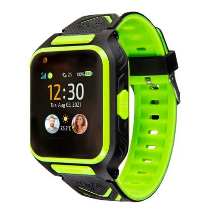 Otroška pametna ura MYKI 4 – 4G video klici, sledenje lokaciji, vodoodporna, črno-zelena