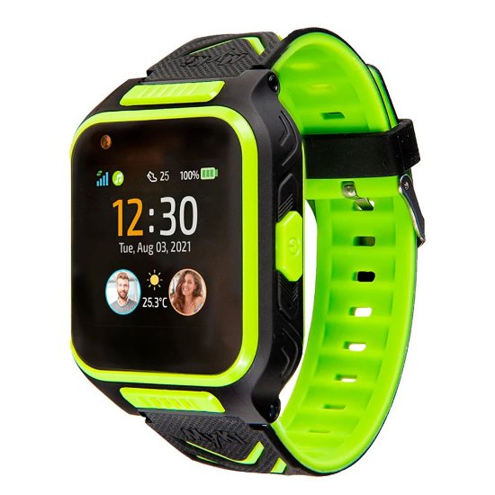 Otroška pametna ura MYKI 4 – 4G video klici, sledenje lokaciji, vodoodporna, črno-zelena