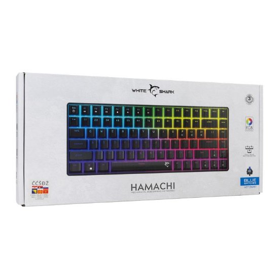 Tipkovnica WHITE SHARK GK-005122 Hamachi, RGB, plavi switch, mehanička, UK/SLO/HR, USB, črna