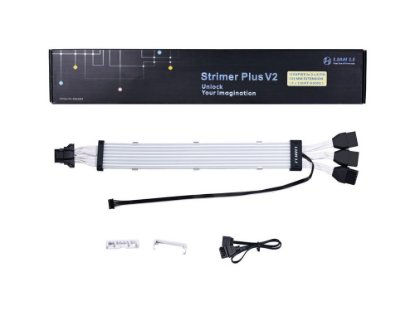 Kabel za napajanje grafične kartice LIAN LI Strimer Plus V2 12VHPWR, 3x 8 na 16-Pin, 8 LED, 335mm, RGB, podaljšek