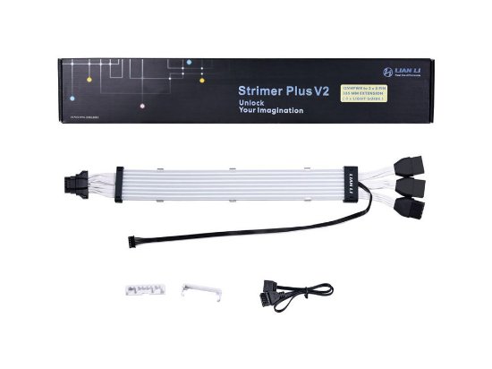 Kabel za napajanje grafične kartice LIAN LI Strimer Plus V2 12VHPWR, 3x 8 na 16-Pin, 8 LED, 335mm, RGB, podaljšek