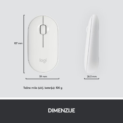Tipkovnica + miška LOGITECH MK470 Slim Wireless, brezžična, bela