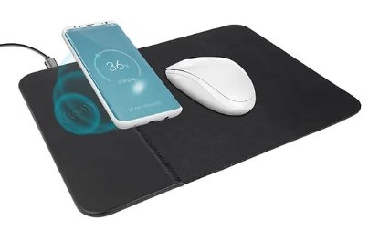 Podloga za miško SATZUMA WCMP-100, brezžično polnjenje, črna