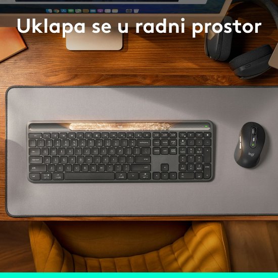 Tipkovnica LOGITECH Signature Slim Solar+, brezžična, bluetooth, črna