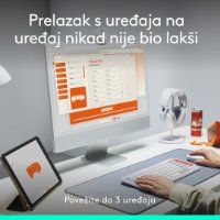 Miška LOGITECH POP, optična, brezžična, USB, BT, 1000dpi, siva