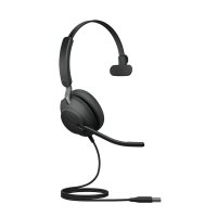 slušalke JABRA Evolve2 40 SE UC, on-ear, Mono, USB-A, črne